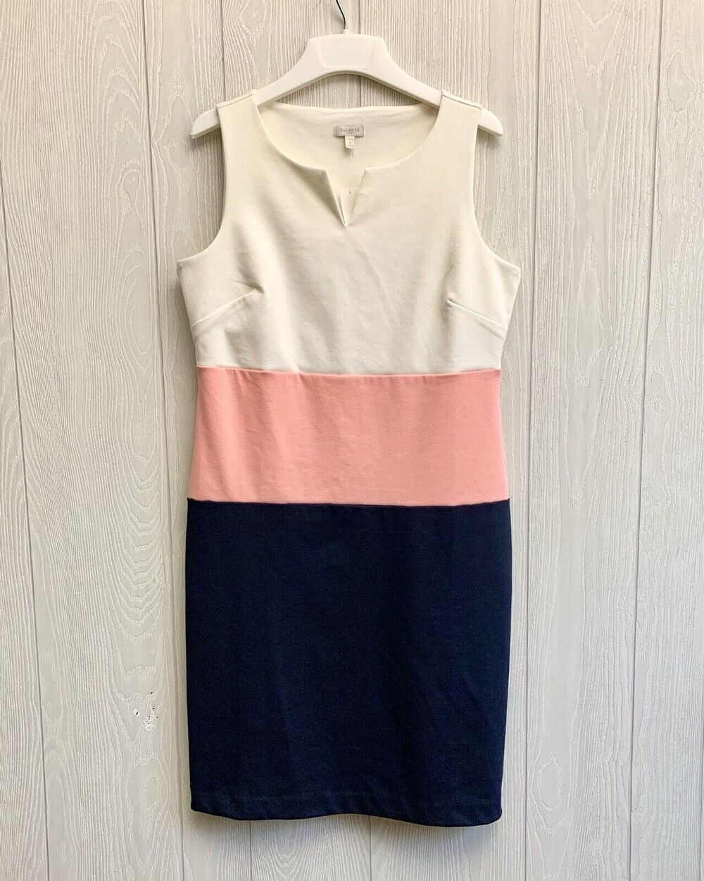 Talbots Sleeveless Colorblock Dress Coral Blue Size 6 NWT